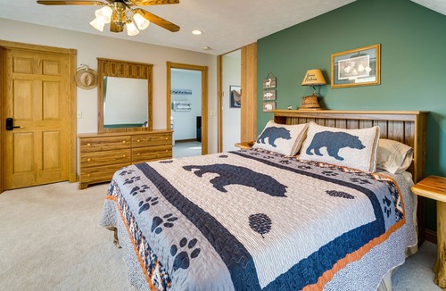 Newaygo House | Waterfront Michigan Home w/ Dock & Game Room!