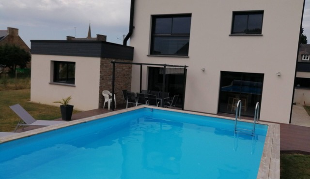 Architect-designed house with swimming pool in saint denoual