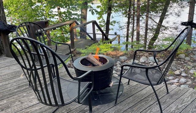 Beautiful lakefront setting with pontoon boat available to rent.