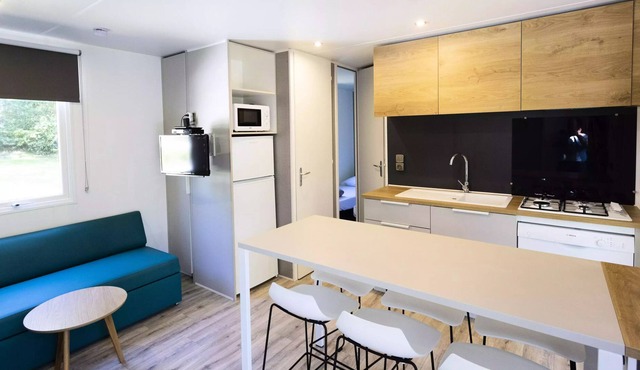 Campsite Saint Pierre de Rousieux**** - Very large Mobile Home Comfort + 4 Rooms 6 People Air Conditioned in SERVIES
