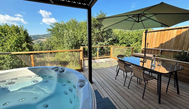 Chalet with Private Spa, Hammock, and Air Conditioning - 10 min from Gérardmer in Granges-Aumontzey