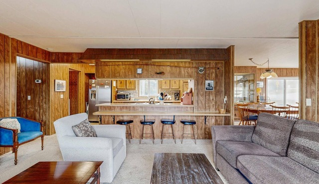 Classic home with partial ocean views and horseshoe pit close to beach