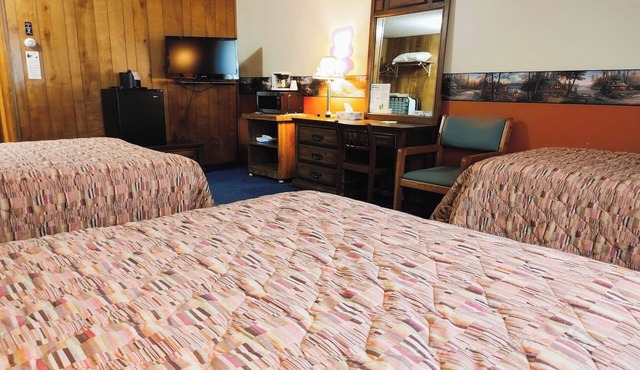 Comfortable Room with 2 Full Beds, 1 Twin Bed & Rollaway – for Budget Families