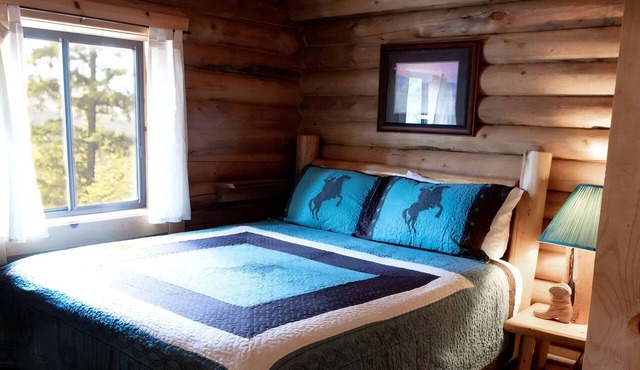Cowboy Log Cabin, Mountain views and Firepit in Bigfork