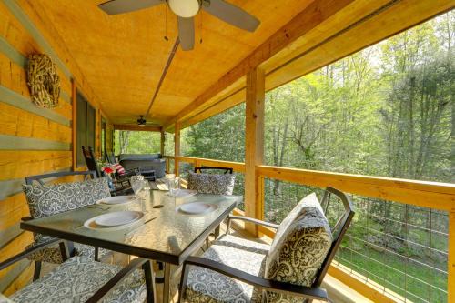 Hot Tub & Fire Pit! Creekfront Bryson City Cabin