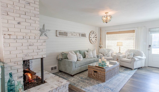Impeccably Maintained Retreat: Walk to Beach and Town, Firepit, Fenced Yard, Cozy Charm