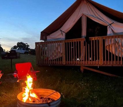 Impressive Tented Cabin with Peaceful Vistas and Fire Pit in Logan, Ohio