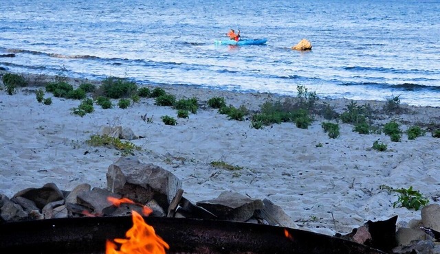 Lake Huron Beachfront Home~Mackinac Island Views!