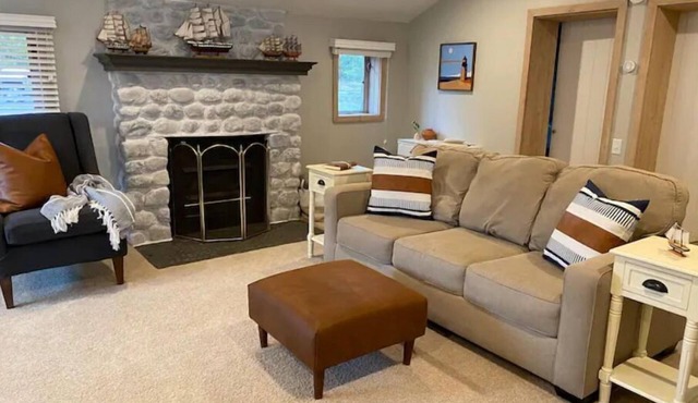 Lakefront Cabin with Sandy Beach, Deck & Firepit!
