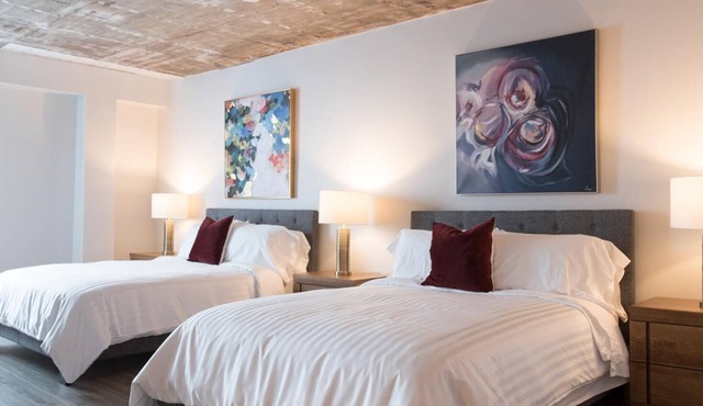 Loft with two beds and a sofa bed on rue Gamble Ouest (Le Central) in Rouyn-Noranda