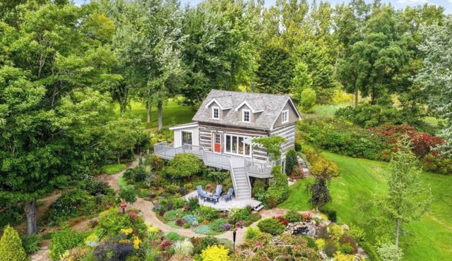 Maple Lane Log Cabin, a 1880s log cabin on 7.6 private acres. in Shelburne