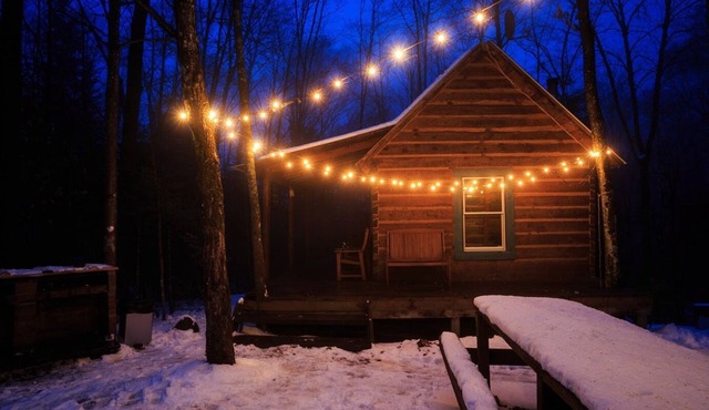 Off the Grid log Cabin in 100 Acres in labelle