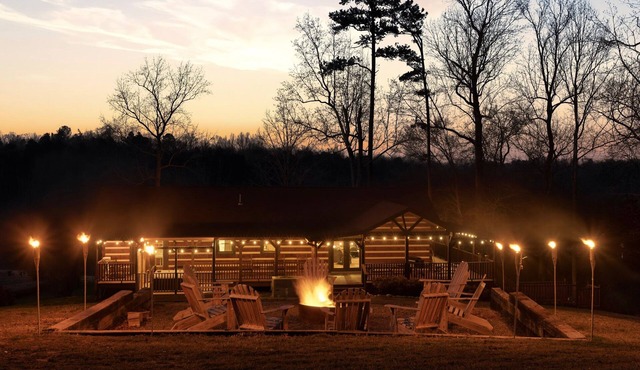 Private log cabin for 16