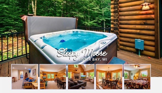 Sleepy Moose- Cozy Cabin in Sister Bay, Hot Tub, Fire Pit, Dogs!