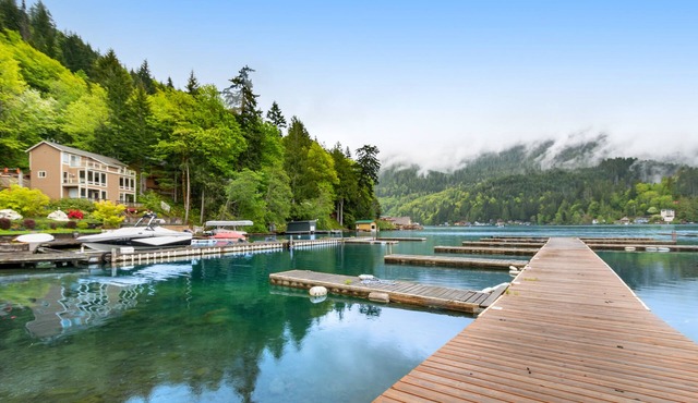 Spacious, 3-story lakefront condo with unmatched views, 2 decks, canoe & dock