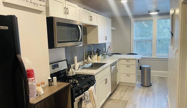 Spacious 3BR Duplex Near Downtown St Paul, 65” TV, Parking, Work Space