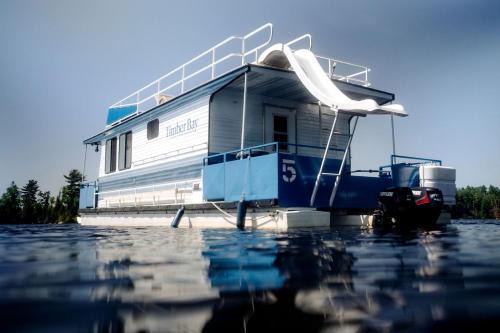 Spacious Getaway Series Cabin-Style Boat with Water Slide Near Babbitt, MN