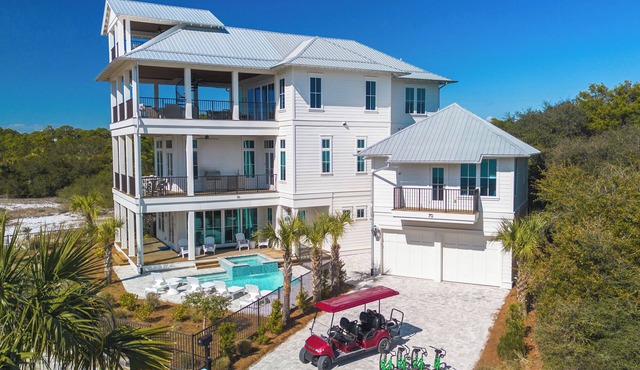 Sunset Pointe Luxury Gulf View Retreat with Private Pool & Carriage House