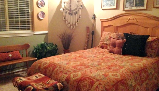 The Bev Doolittle Bedroom @ The Winchester House for all St. George activities.