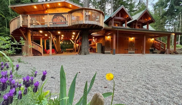 Treehouse for 10 with Expansive Outdoor Living Space in Qualicum Beach