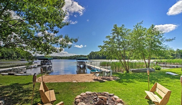 Waterfront Getaway w/ Beach, Paddle Boat, Fire Pit