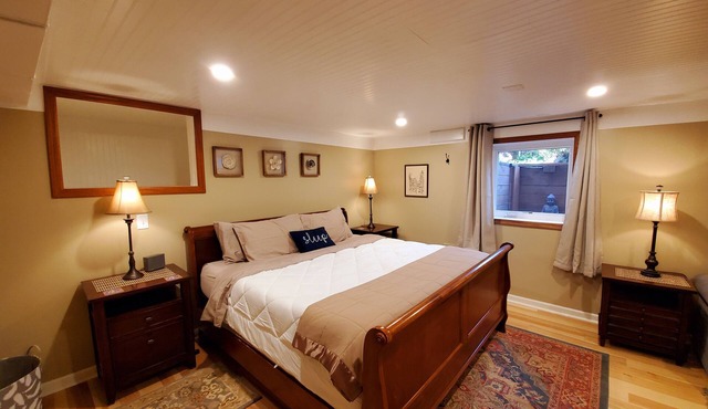 Well appointed basement guest suite with private entrance & backyard oasis.