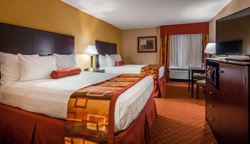 Standard Room, 2 Queen Beds, Non Smoking, Refrigerator & Microwave
